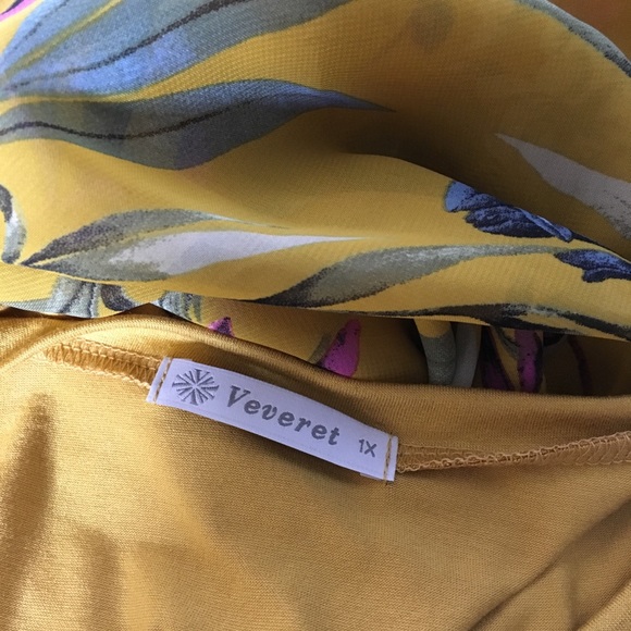 PLUS - Veveret Top Floral LS Mustard - Picture 7 of 9